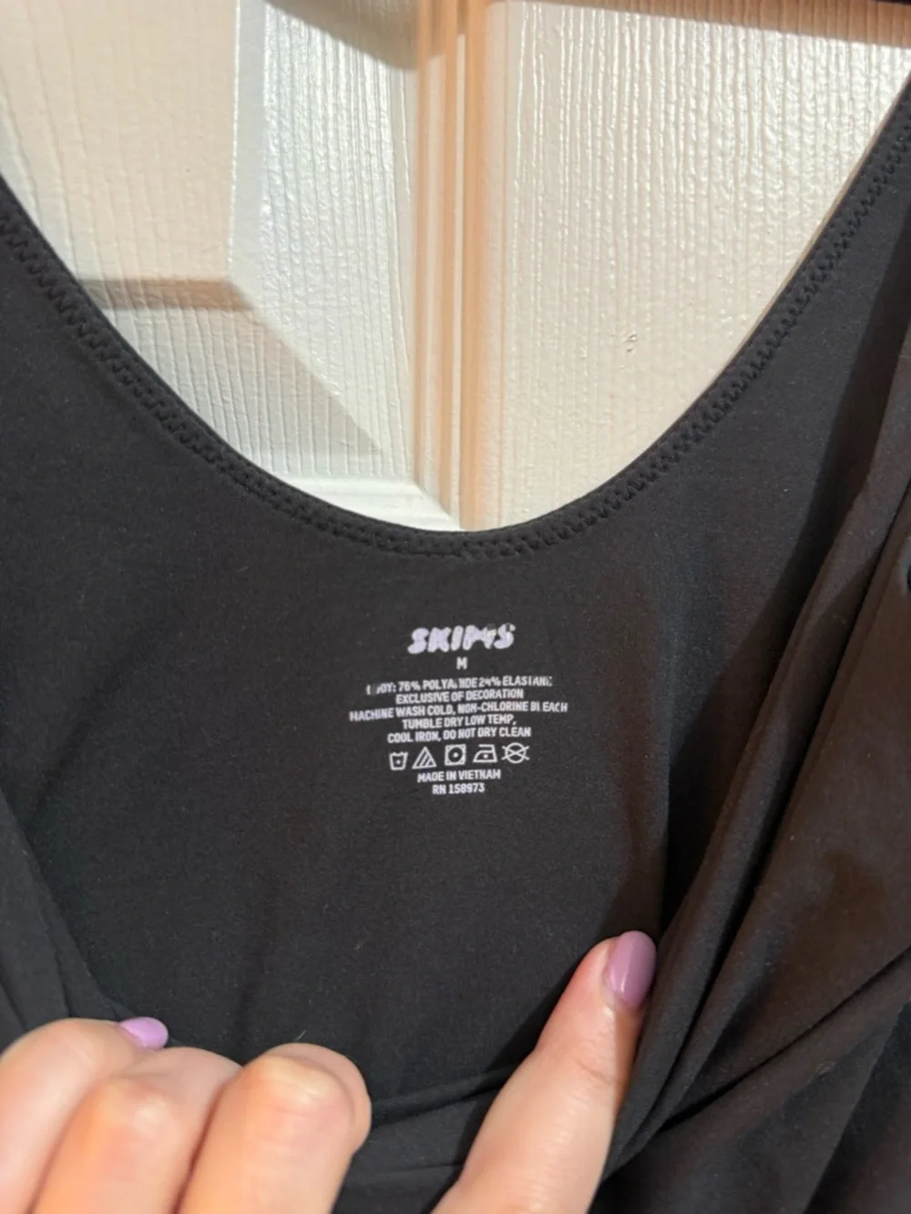 Skims Squareneck Bodysuit Onyx